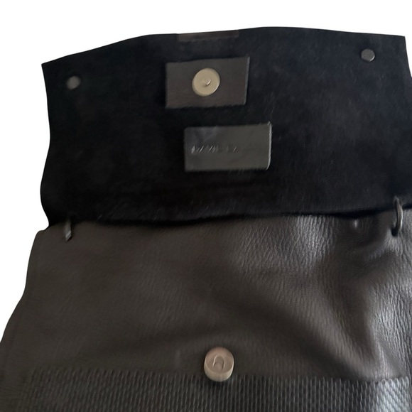 Convertible Black Leather Crossbody Bag Braided Chain Shoulder Bag Purse - Picture 10 of 14